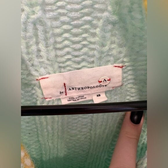 Anthropologie Perri Ombre Tunic Sweater / XSmall / Mint Purple Wool Alpaca Long - Picture 4 of 10